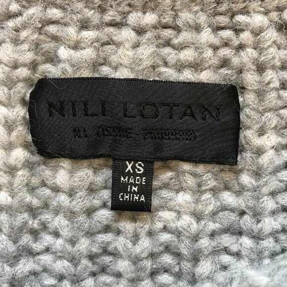 Nili Lotan Crew Neck Sweater Womens XS Gray Alpaca Acrylic Long Sleeve Pullover - Picture 5 of 10